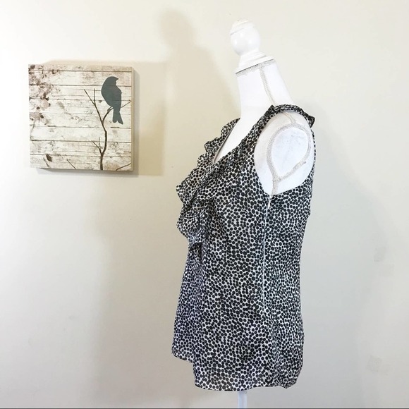 White House Black Market Polka Dot Ruffle Tank Top - Picture 6 of 13